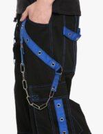 Black and Blue Bondage Chain Trouser