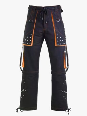 Black and Orange Mens Gothic Pant