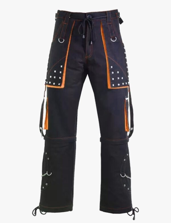 Black and Orange Mens Gothic Pant
