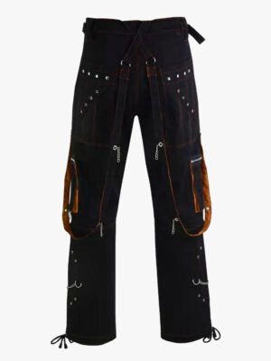 Black and Orange Mens Gothic Pant Back