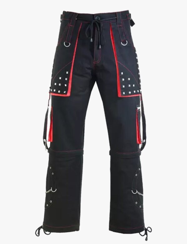 Black and Red Mens Gothic Pant