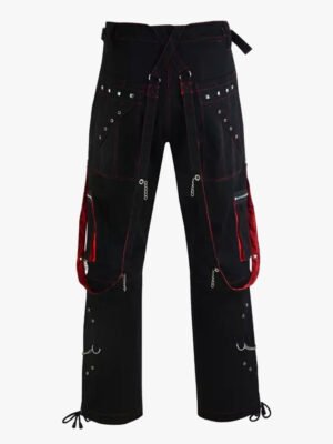 Black And Red Mens Gothic Pant Back