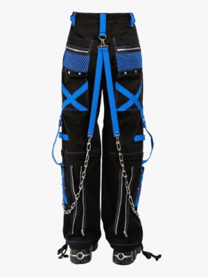 Men Gothic Blue Bondage Pant Back