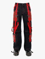 Men Gothic Red Bondage Pant