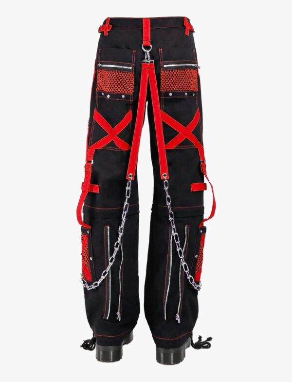 Men Gothic Red Bondage Pant