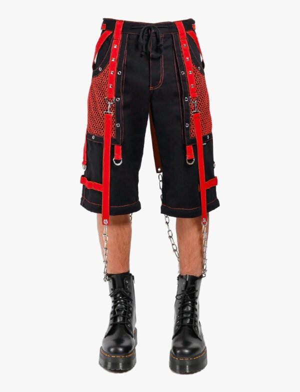 Men Gothic Red Bondage Pant