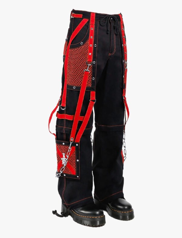 Men Gothic Red Bondage Pant