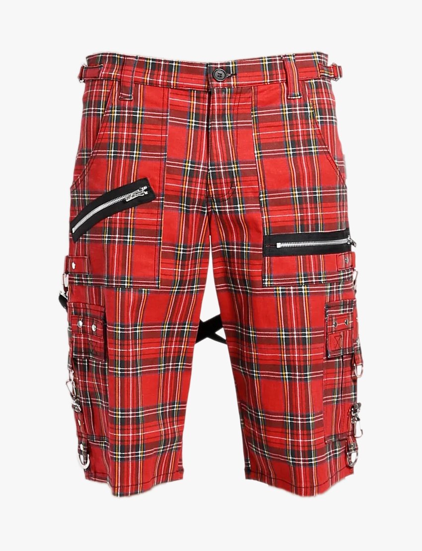 red-plaid-punk-shorts