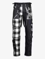 White and Black Checked Gothic Pant