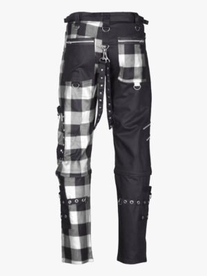 White and Black Checked Gothic Pant Back