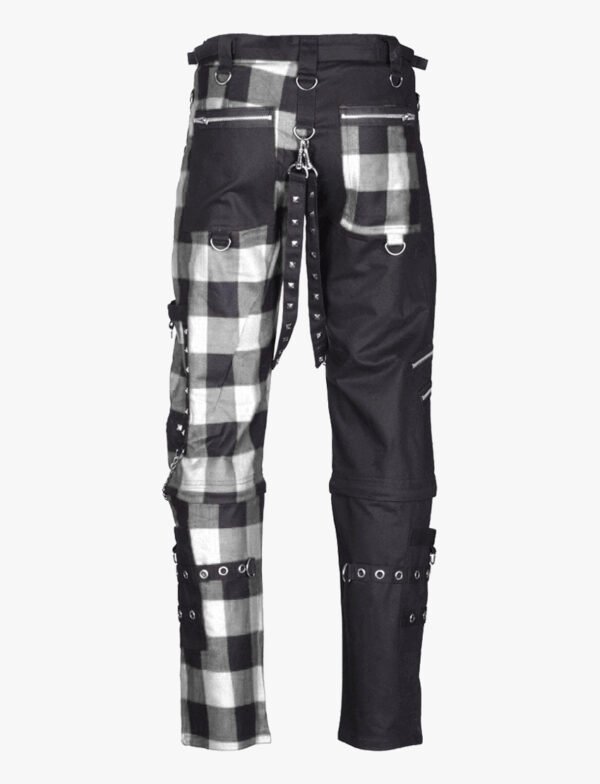 White and Black Checked Gothic Pant