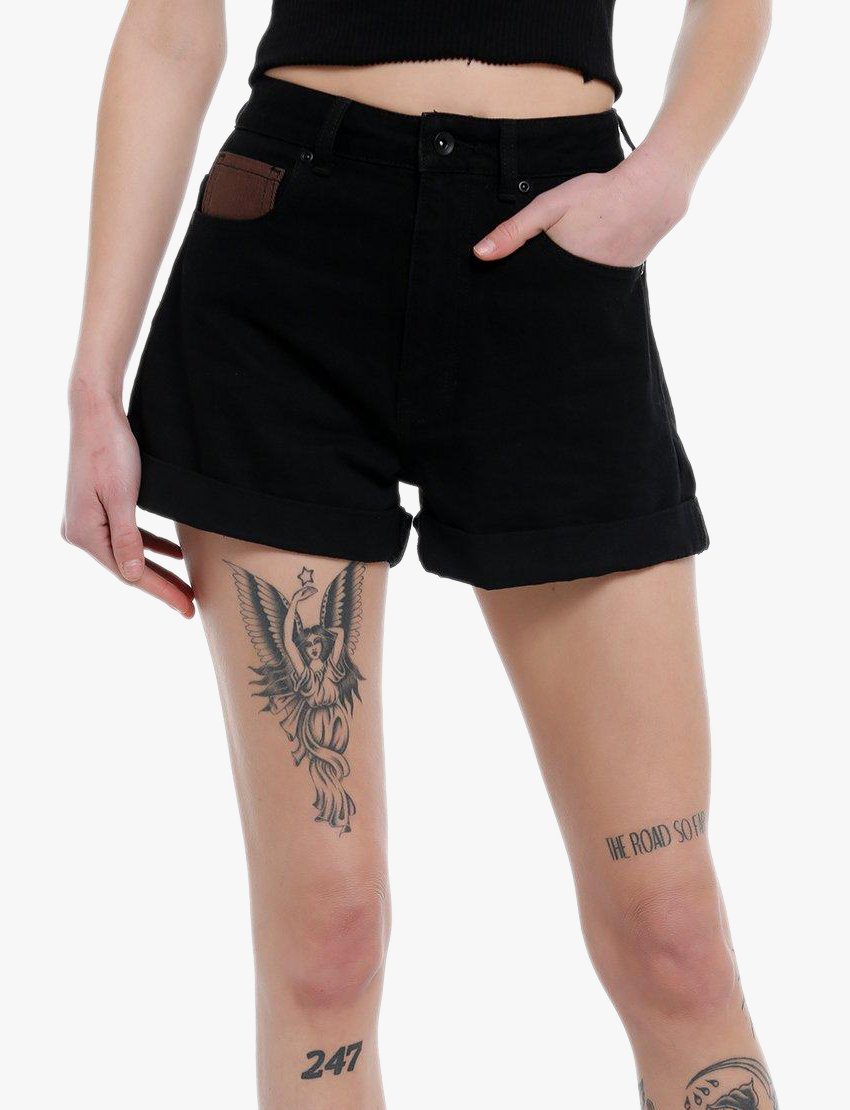 Black And Brown Girls Punk Shorts