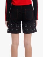 Black Double Belt Gothic Shorts