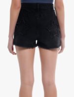 Black Star Patch Denim Ladies Shorts