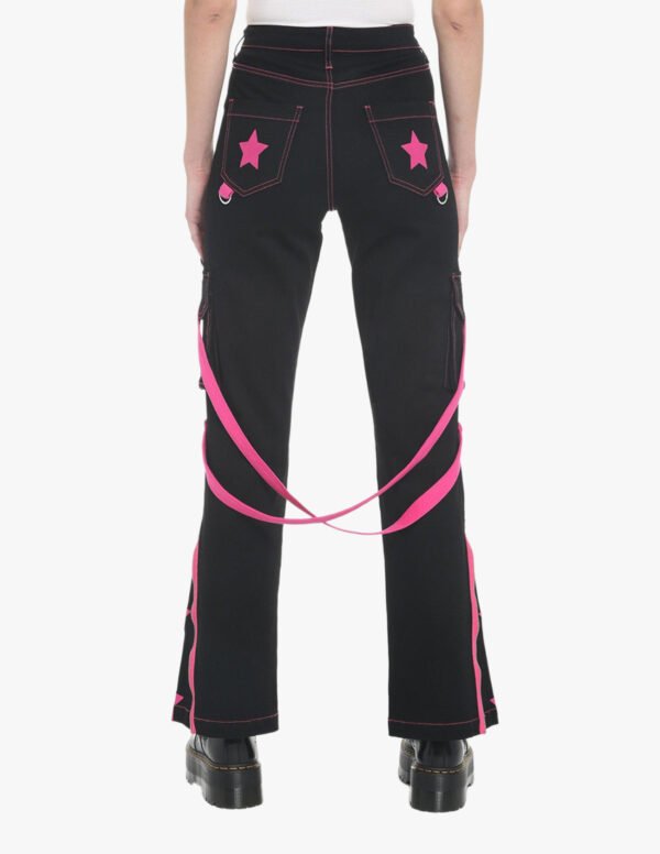 Girls Pink Stars Bondage Gothic Pant