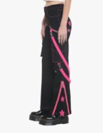 Girls Pink Stars Bondage Gothic Pant