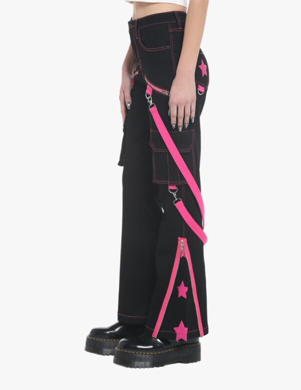 Girls Pink Stars Bondage Gothic Pant