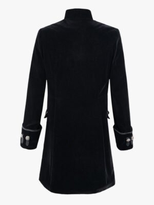 Black Velvet Gothic Coat Back