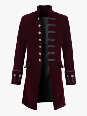 Maroon Velvet Gothic Coat